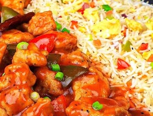 EGG Fried Rice & Panneer Manchurian Combo